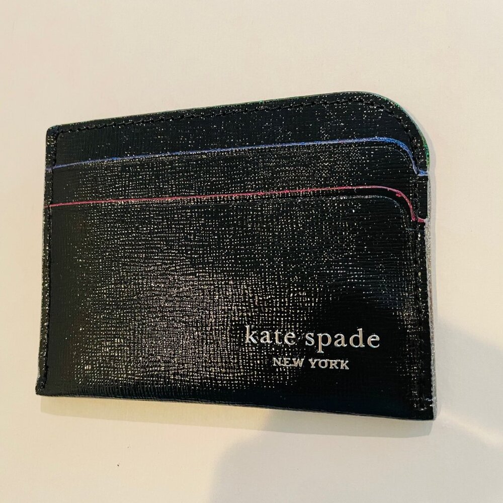 Kate Spade New York Devin Saffiano Leather Card Holder (Black) - Picture 3 of 7